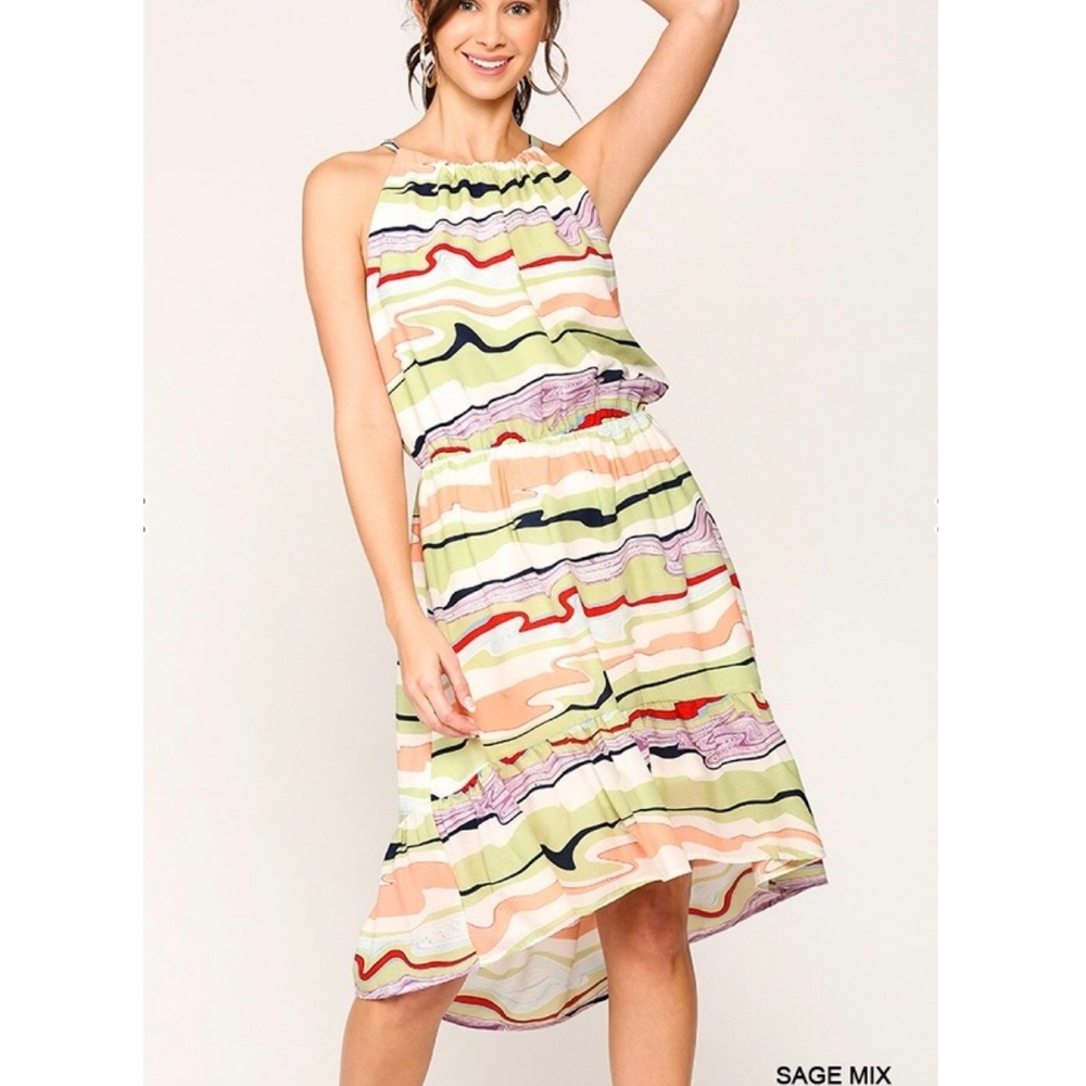 Gigio Chic Halter Top Ruffle Tiered Dress - Picture 2 of 7